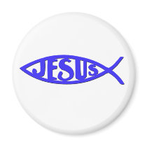 Jesus Fish (Magnet blue)