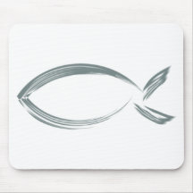 Jesus fish mouse pad