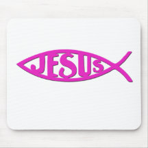 Jesus Fish (Mouse Pad Pink)