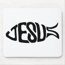 Jesus Fish Mouse Pads