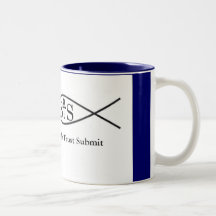 Jesus fish, STS, Surrender Trust Submit, Matthe... Mug