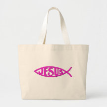 Jesus Fish (Tote Bag Pink)