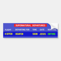 Jesus Flight Schedule Bumper Stickers