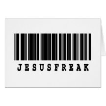 jesus freak barcode design greeting card