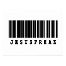 jesus freak barcode design post cards
