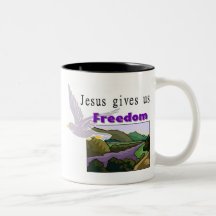 Jesus gives us freedom Christian design Mugs