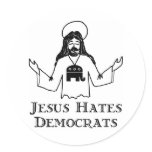 Jesus Hates Democrats stickers