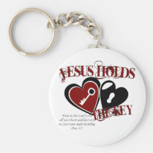 Jesus holds the key key chains