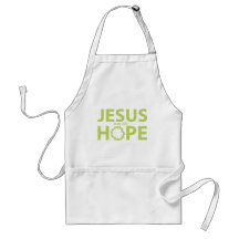 jesus hope light green aprons