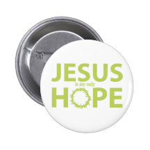 jesus hope light green pinback button