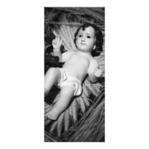 Jesus in the crib rack card design