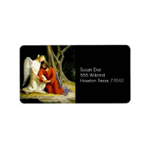 Jesus in the Garden of Gethsemane Label