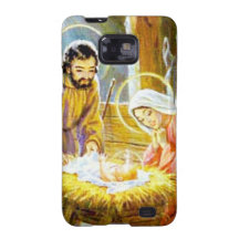 Jesus In The Manger Christmas Nativity Samsung Galaxy S2 Covers