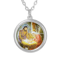 Jesus In The Manger Christmas Nativity Custom Necklace