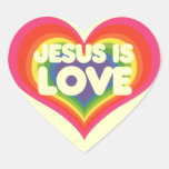 Jesus is Love Heart Sticker
