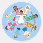 Jesus is love round stickers