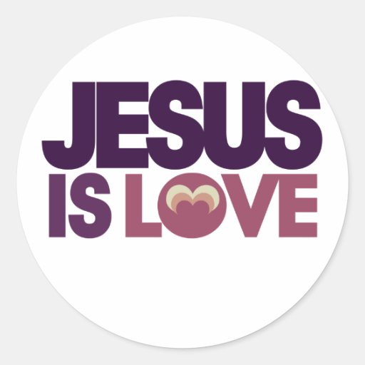 Jesus is Love Round Stickers