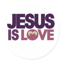 Jesus is Love Round Stickers