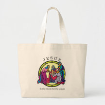 Jesus is the Reason for the Season Canvas Bags