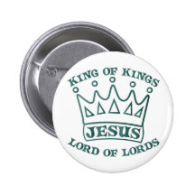JESUS king of kings teal gradient Pinback Button