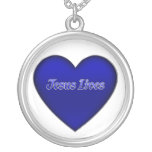 Jesus lives 3D Heart Necklace