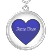 Jesus lives 3D Heart Necklace