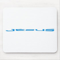 Jésus long Bleu Mouse Pads