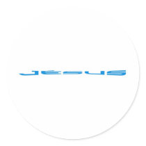 Jésus long Bleu Sticker