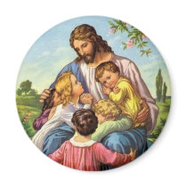 Jesus Loves Children Magnet