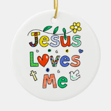 Jesus Loves Me Christmas Tree Ornaments