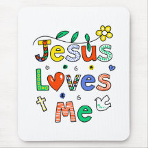 Jesus Loves Me Mouse Pads