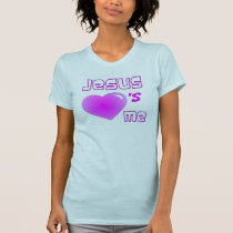 Jesus Loves Me Pink Heart Design t-shirts