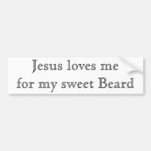 Jesus loves my beard bumper sticker