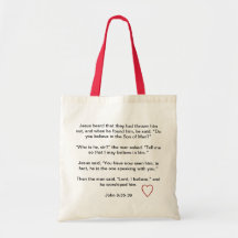 Jesus Loves - Shopping Bag with red handles