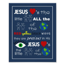 Jesus Loves the Little Children Nursery Art Photo Print