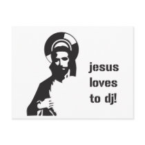 Jesus Loves To DJ - DJing Disc Jockey Music Postcards