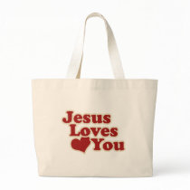 Jesus Loves you for Christians Tote Bags