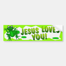 Jesus Loves You (Frog) Bumper Stickers