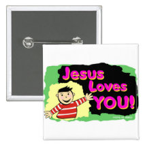 Jesus loves you little boy religious gift design pin