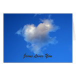 Jesus Loves you - Natural shaped heart cloud Greeting Cards