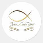 Jesus Loves You Round Stickers