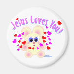 Jesus loves you teddy bear design refrigerator magnets