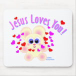 Jesus loves you teddy bear design mouse pads