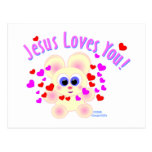 Jesus loves you teddy bear design postcards