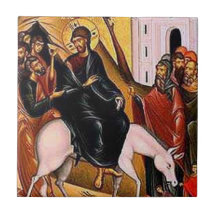 Jesus Palm Sunday Tile