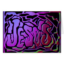 Jesus purple neon Christian gift design Card