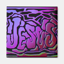 Jesus purple neon Christian gift design Magnet