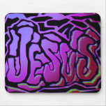 Jesus purple neon Christian gift design Mousepad