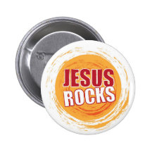 Jesus Rocks 2 Orange Buttons