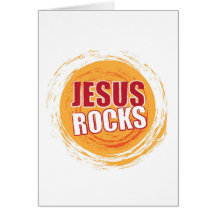 Jesus Rocks 2 Orange Greeting Cards